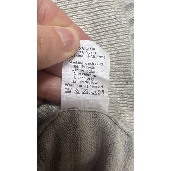 Lot Of 2- J Crew Men's Harbor Cotton Sweaters XL Crewneck Striped Navy Gray - Picture 10 of 10